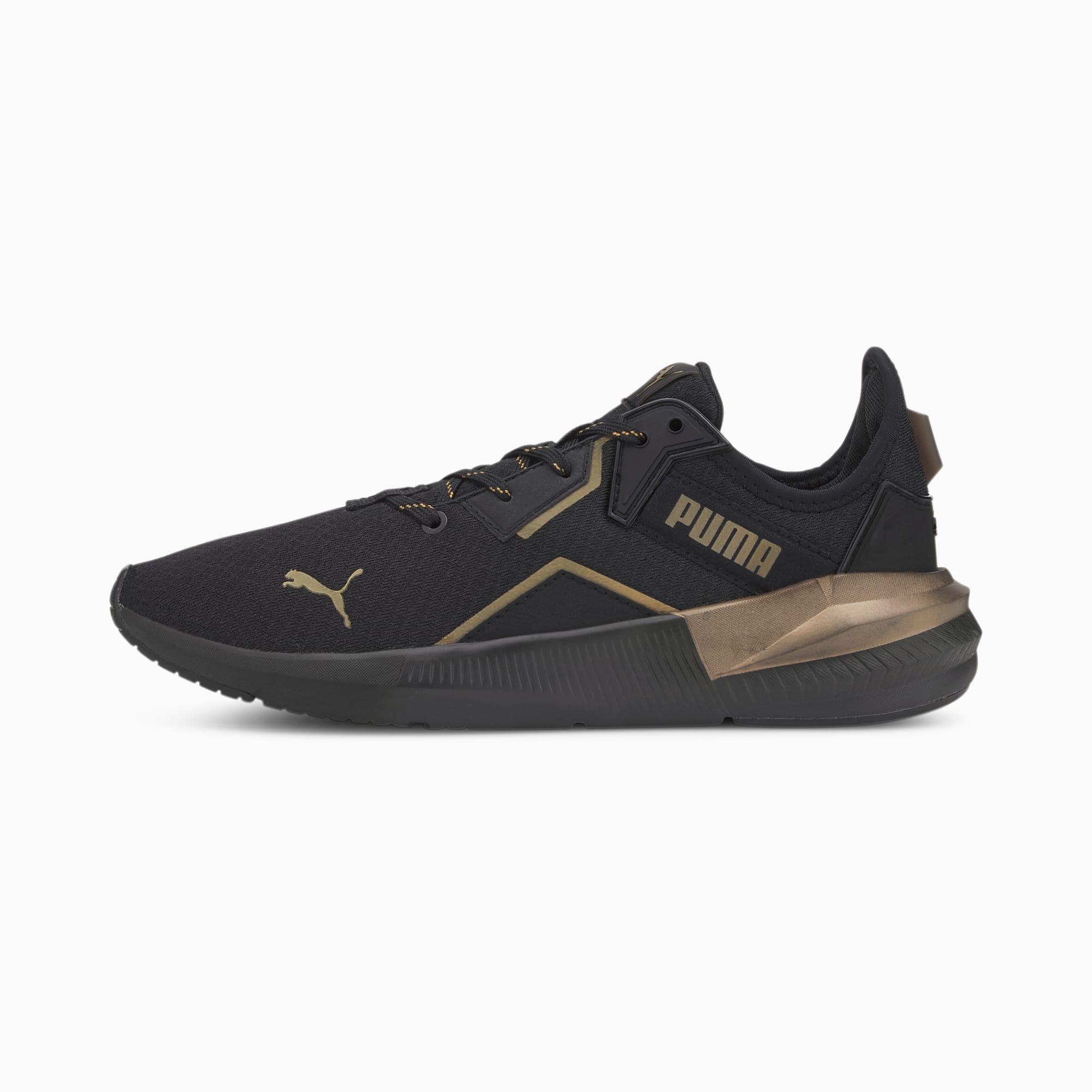 Black puma shoes with gold on sale
